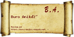 Buro Anikó névjegykártya